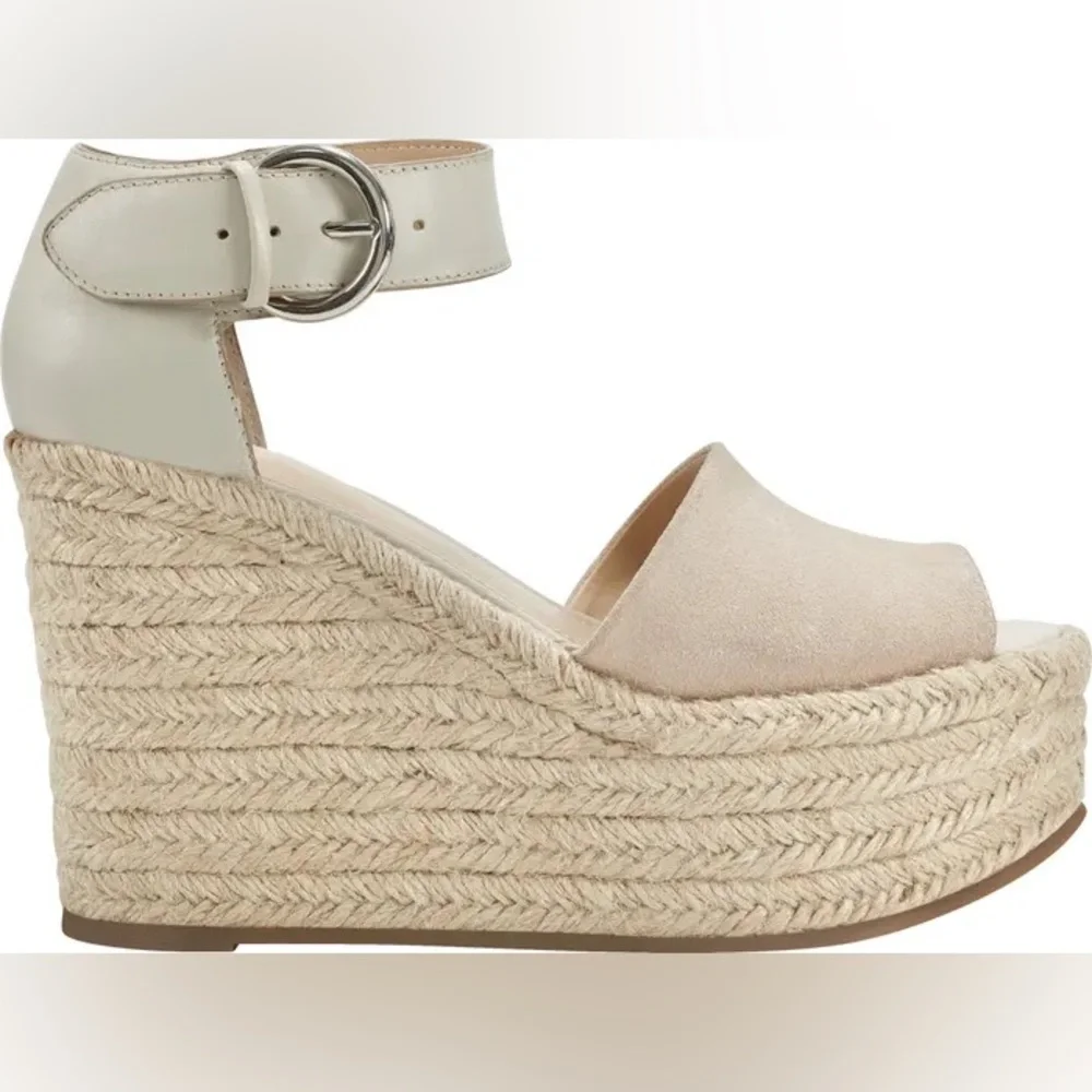 Marc Fisher LTD Genuine Leather Espadrille Platform Sandals